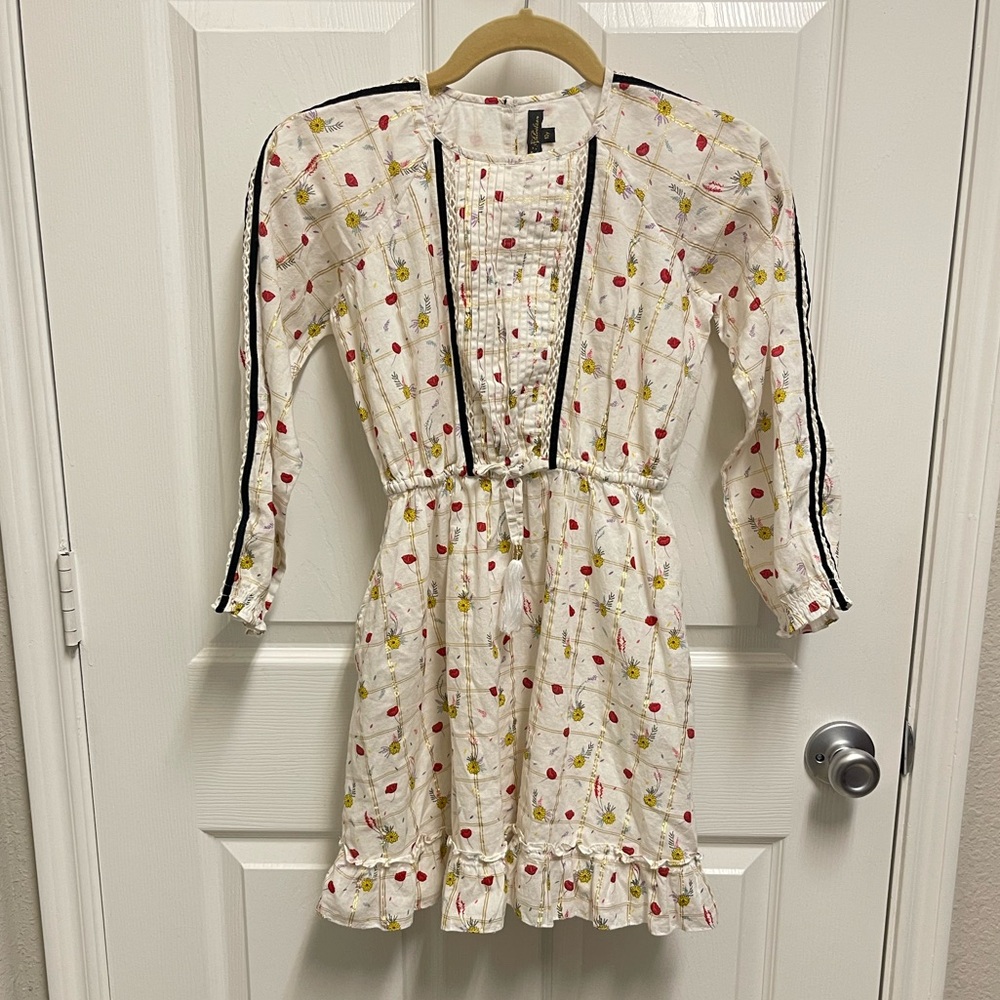 Velveteen Checkered Floral Dress